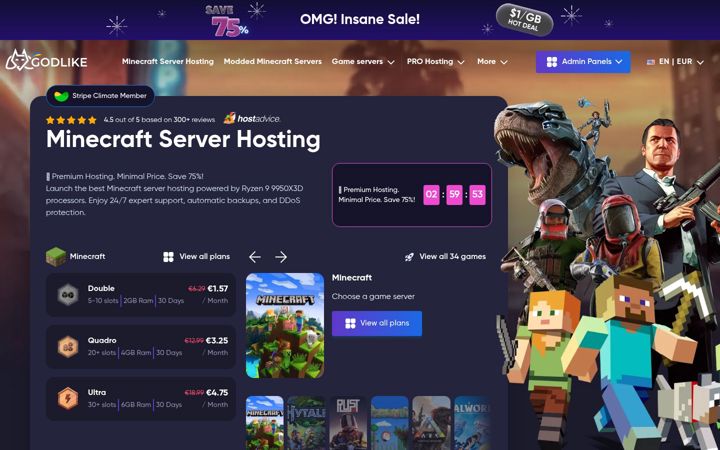 Screenshot of godlike.host