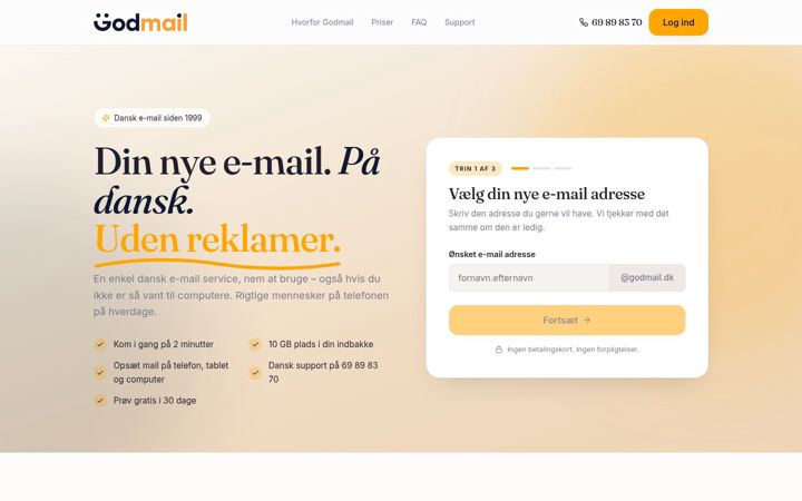Screenshot of godmail.dk