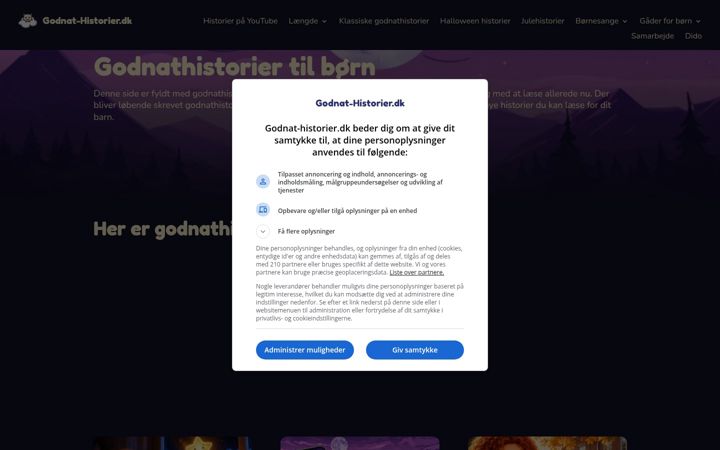 Screenshot of godnat-historier.dk