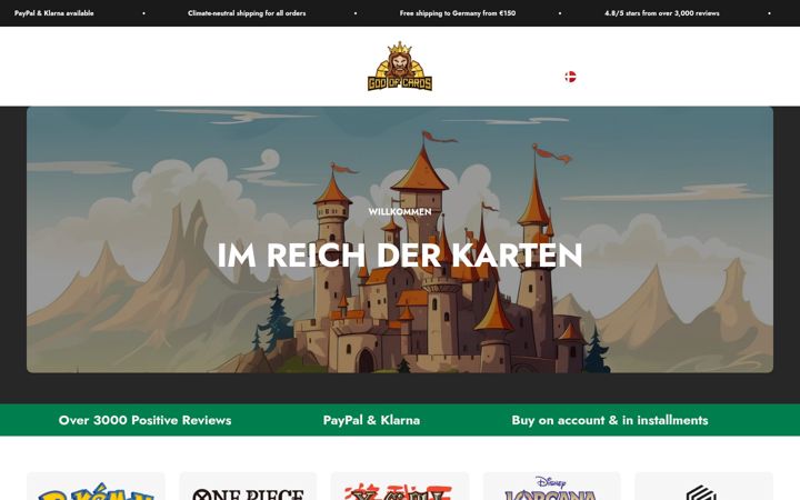 Screenshot of godofcards.com