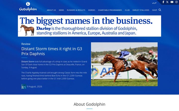 Screenshot of godolphin.com