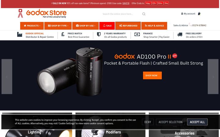 Screenshot von godoxstore.co.uk