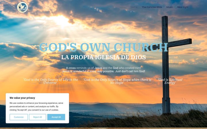 Screenshot of gods-own-church.com
