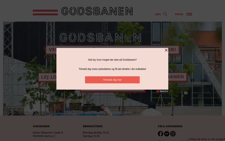 Screenshot of godsbanen.dk