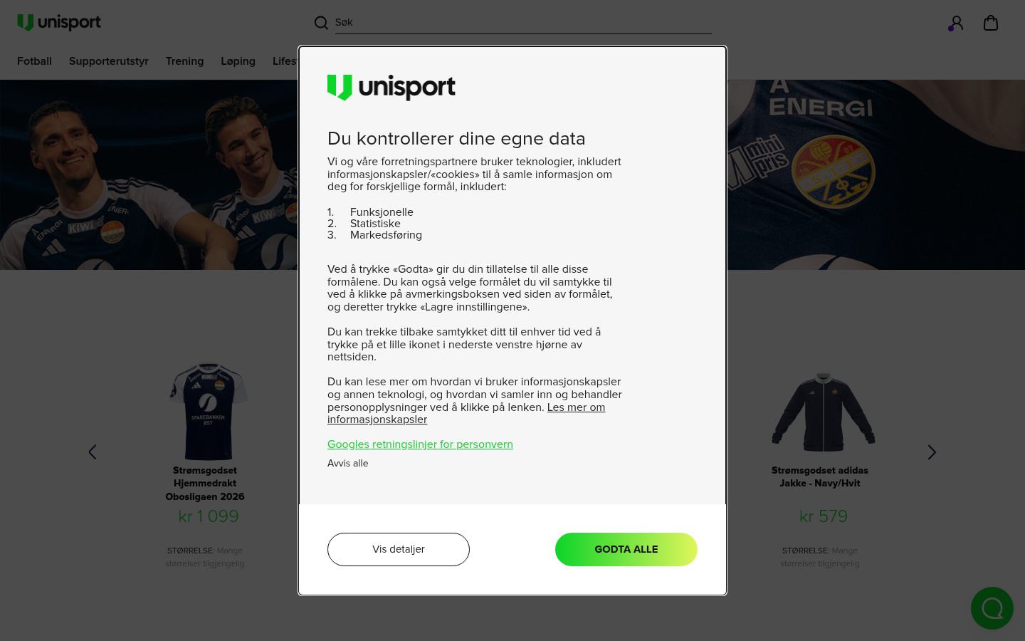 Sutikimo reklamjuostės, rodytos prieš bet kokią sąveiką, ekrano kopija