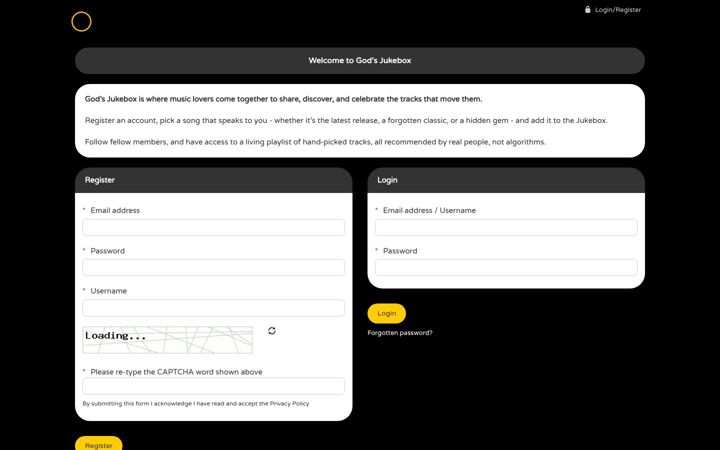 Screenshot of godsjukebox.com
