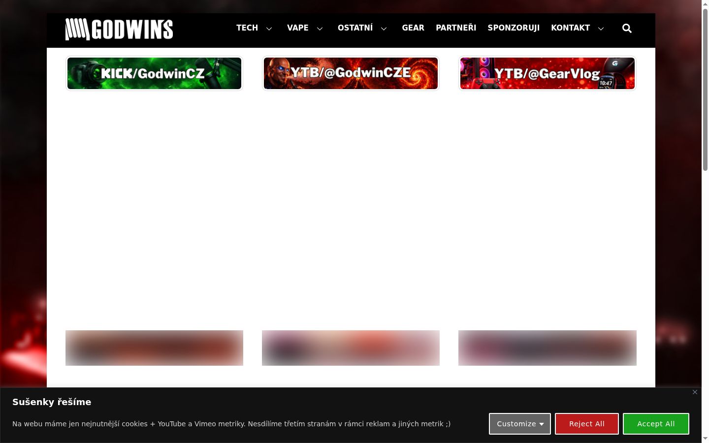 Screenshot del banner di consenso mostrato prima di qualsiasi interazione