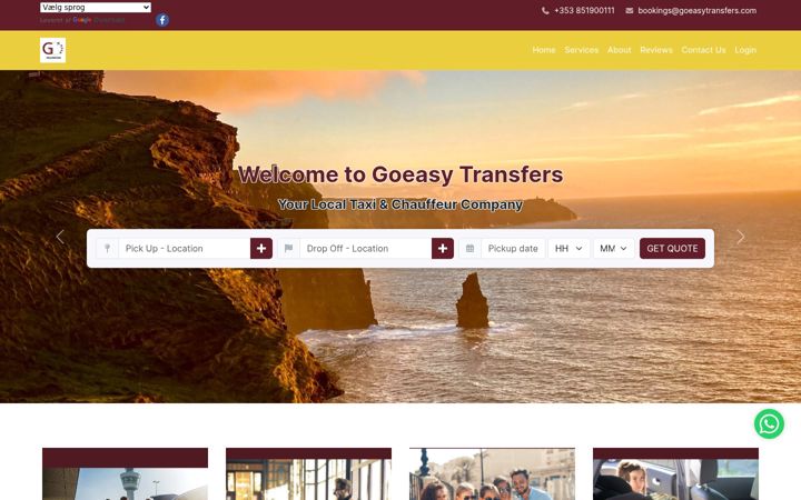 Screenshot of goeasytransfers.com