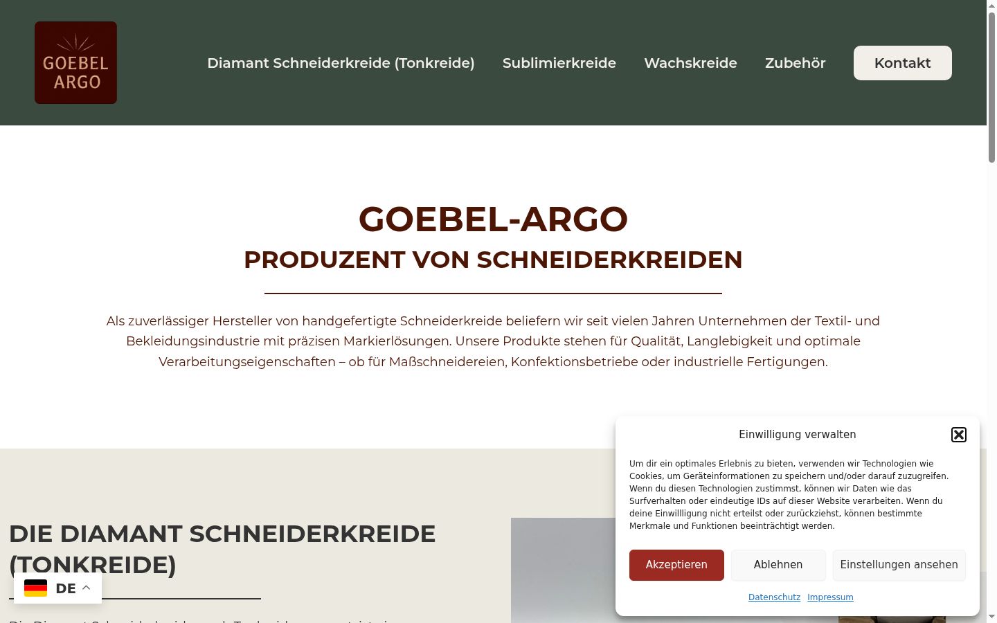 Screenshot van de toestemmingsbanner zoals getoond vóór enige interactie