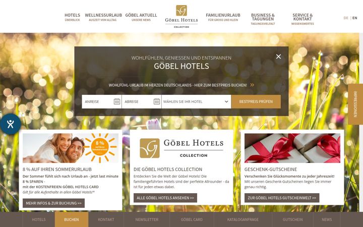 Screenshot of goebel-hotels.com