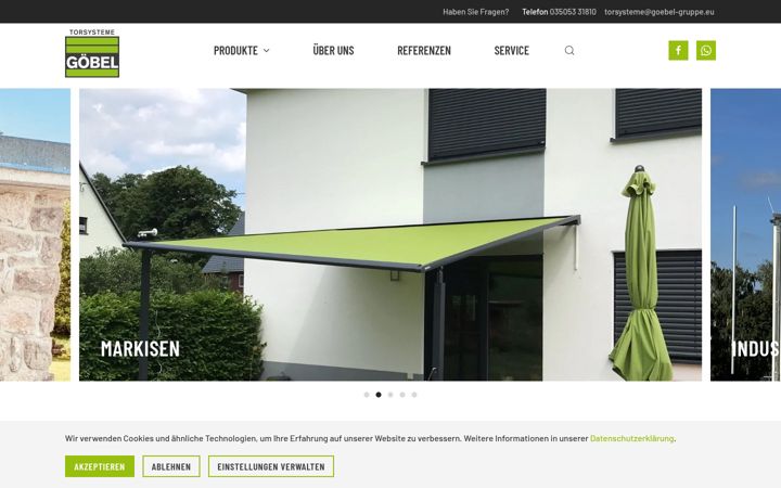 Screenshot of goebel-tore.de