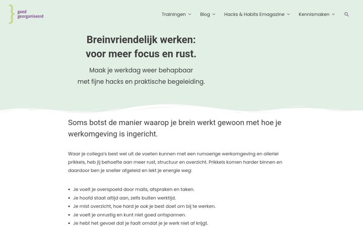 Screenshot of goed-georganiseerd.nl