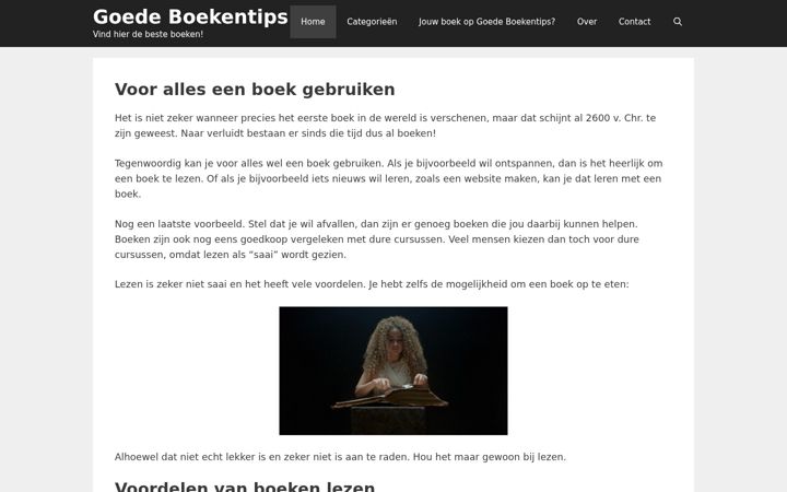 Screenshot of goedeboekentips.nl