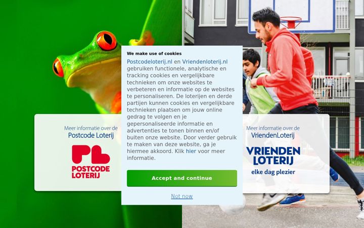Screenshot of goededoelenloterijen.nl