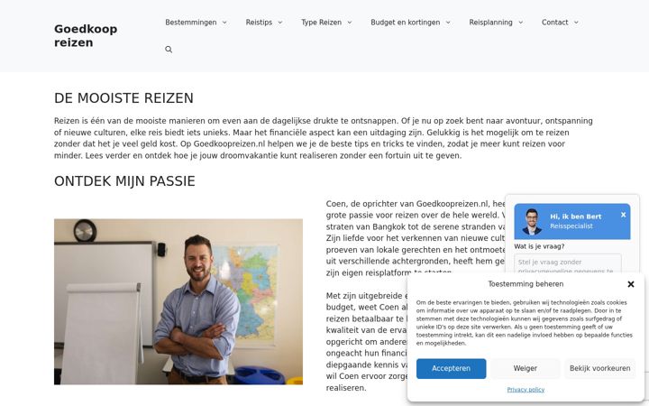 Screenshot of goedkoopreizen.nl