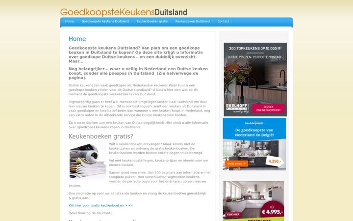 Screenshot of goedkoopstekeukensduitsland.nl