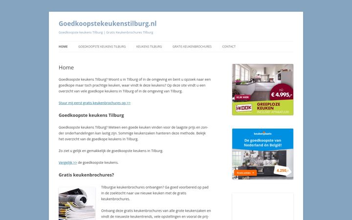 Screenshot of goedkoopstekeukenstilburg.nl