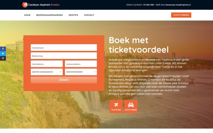 Screenshot of goedkope-vliegtickets-antalya.nl