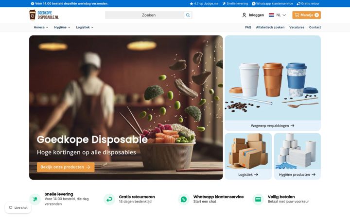 Screenshot of goedkopedisposable.nl