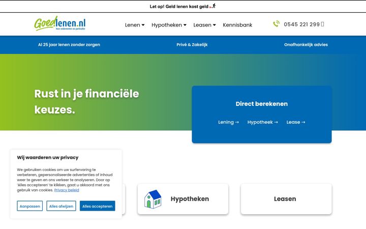 Screenshot of goedlenen.nl