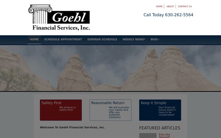 Screenshot of goehlfinancialretire.com