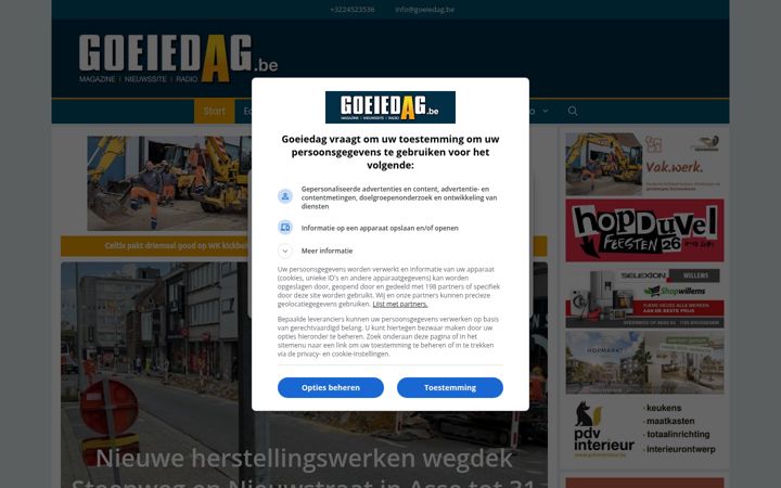 Screenshot of goeiedag.be