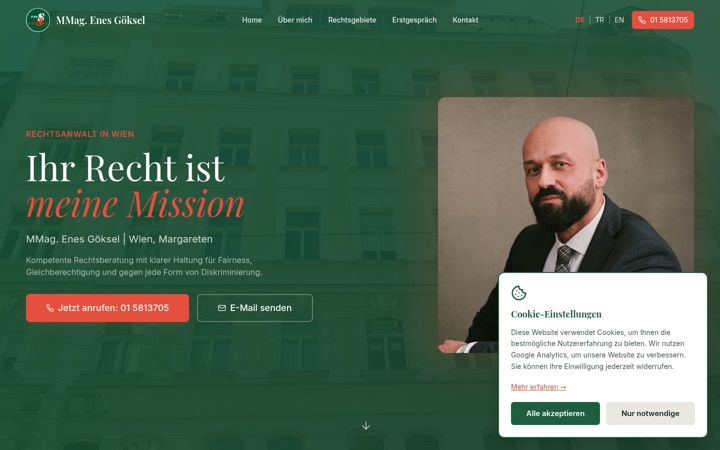 Screenshot of goeksellaw.at