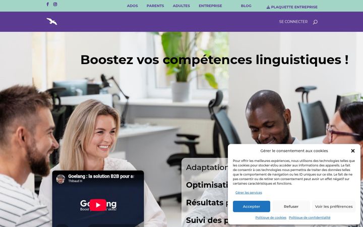 Screenshot of goelang.com
