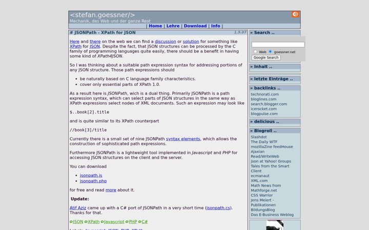 Screenshot of goessner.net