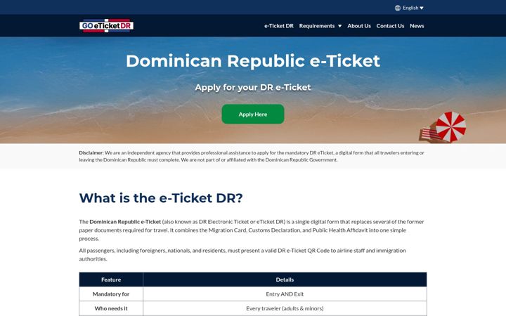 Screenshot of goeticketdr.com
