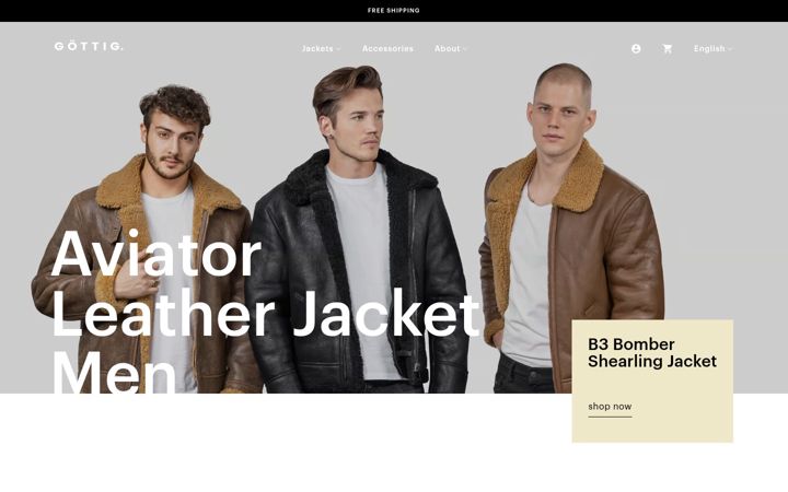 Screenshot of goettigclothing.com