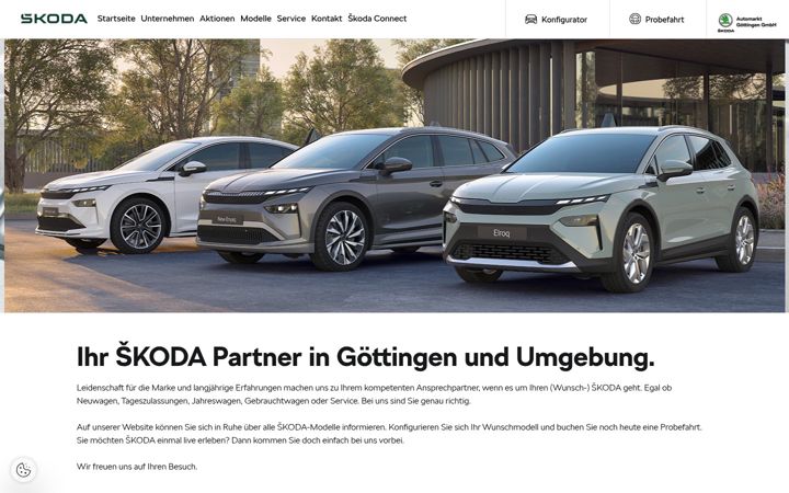 Screenshot di goettingen.skoda-auto.de