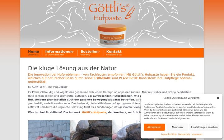 Screenshot of goettlishufpaste.de