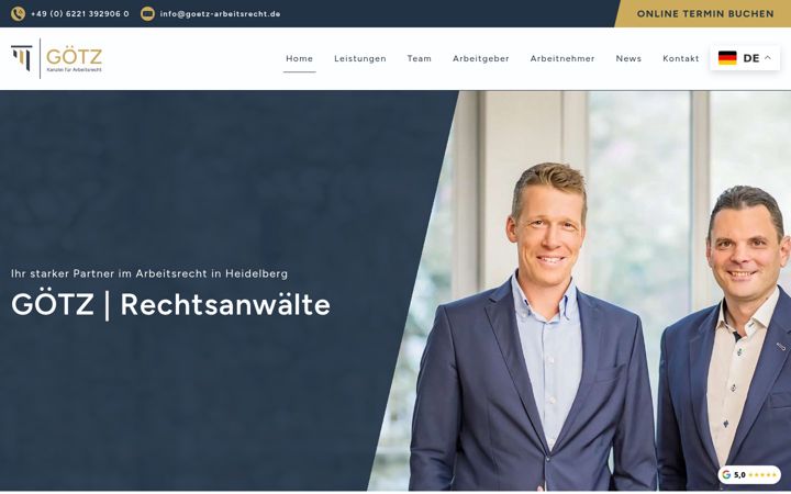 Snímek obrazovky goetz-arbeitsrecht.de