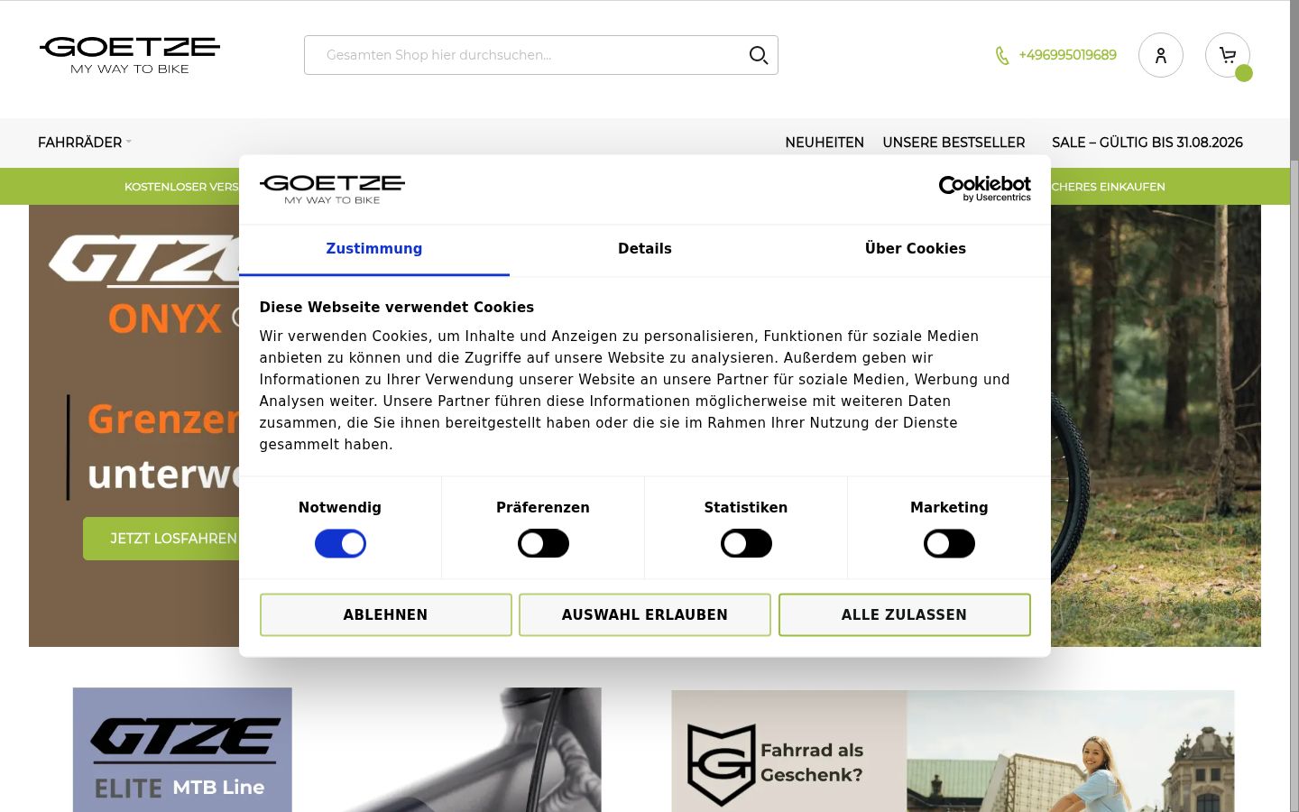 Screenshot tal-banner tal-kunsens muri qabel kwalunkwe interazzjoni