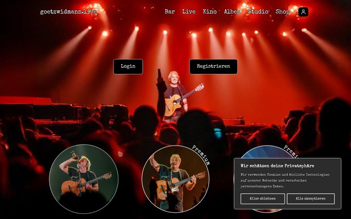 Screenshot of goetzwidmann.live