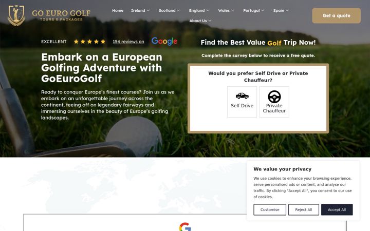 Screenshot of goeurogolf.com
