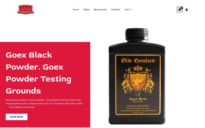 Screenshot of goexblackpowder.com