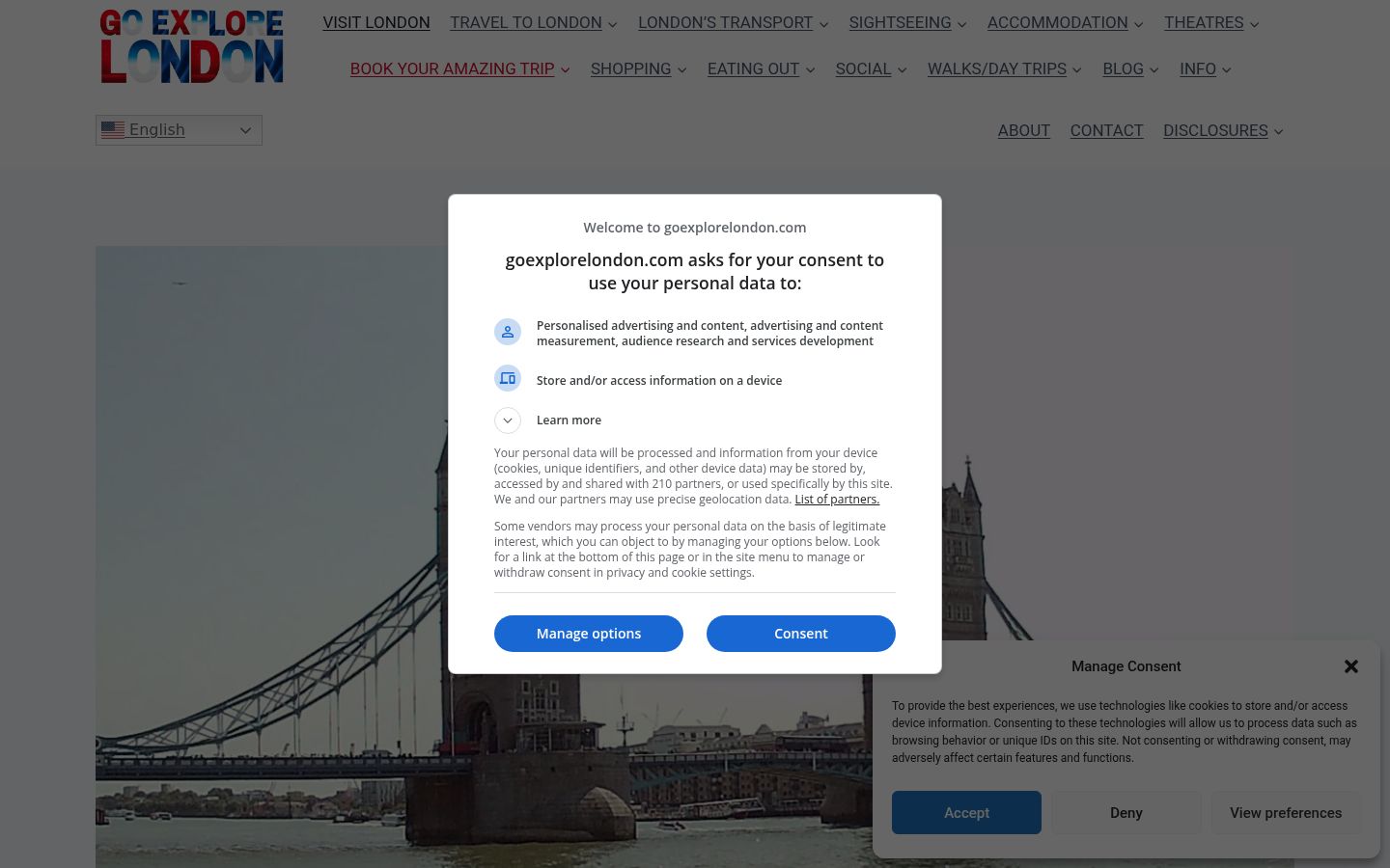 Sutikimo reklamjuostės, rodytos prieš bet kokią sąveiką, ekrano kopija
