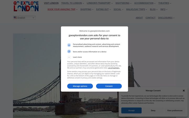 Screenshot of goexplorelondon.com