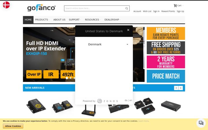 Captura de ecrã de gofanco.com