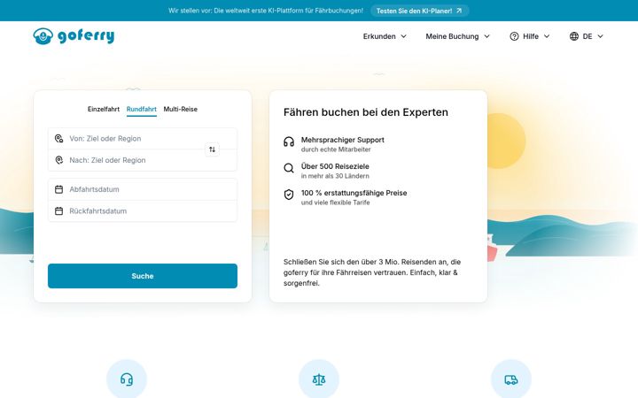 Screenshot of goferry.de