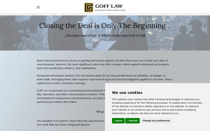 Screenshot of gofflaw.com