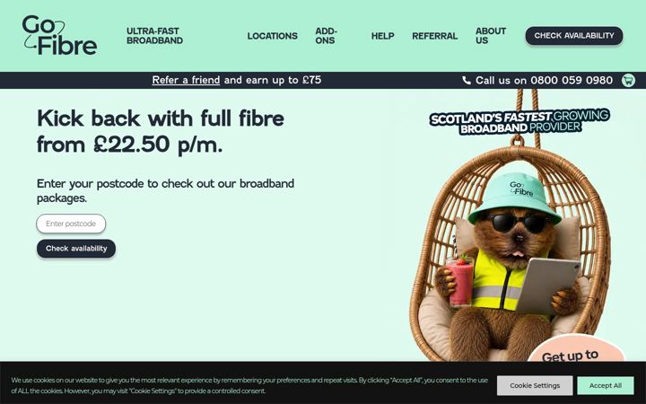 Screenshot of gofibre.co.uk