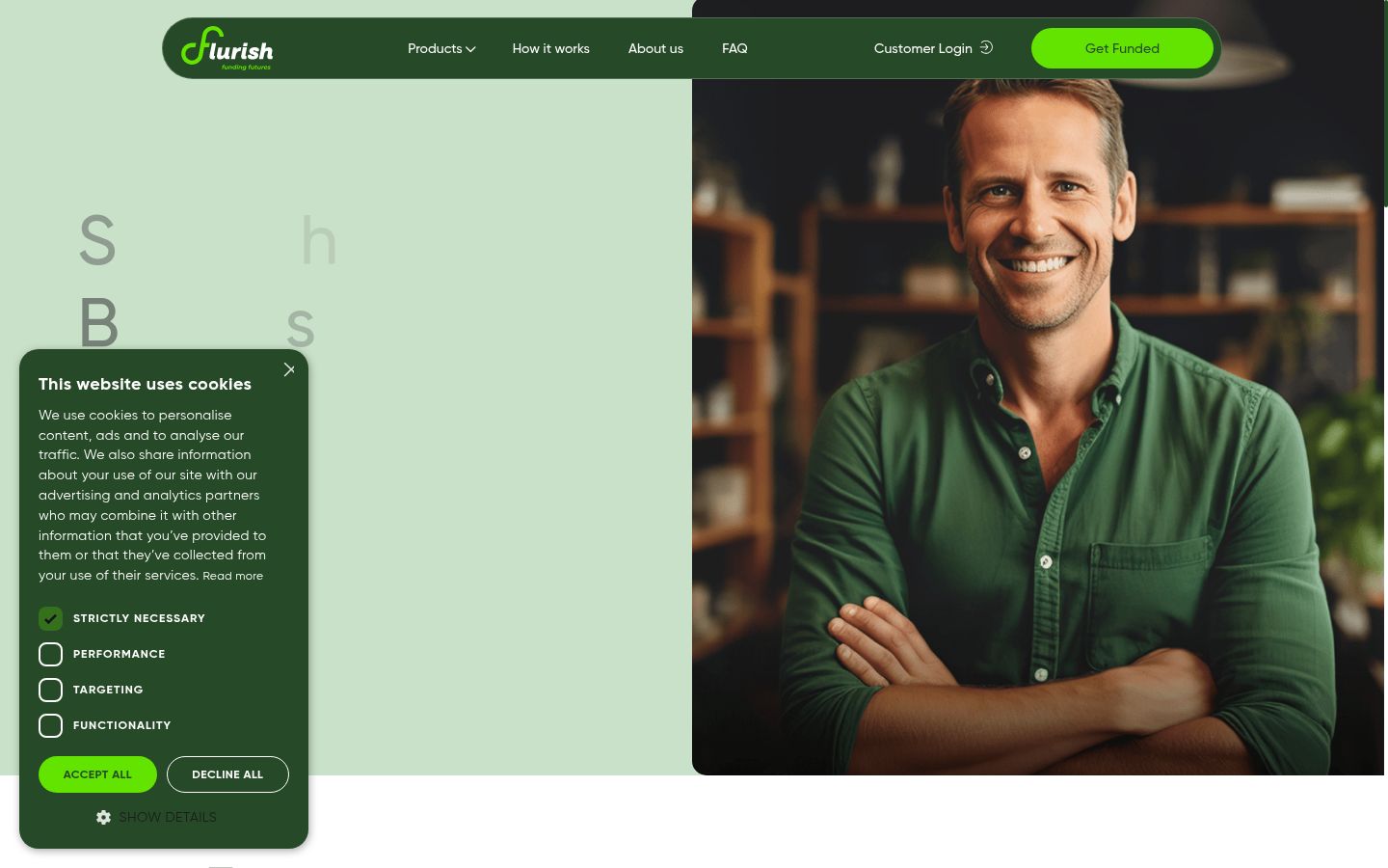 Screenshot of the consent banner shown before any interaction