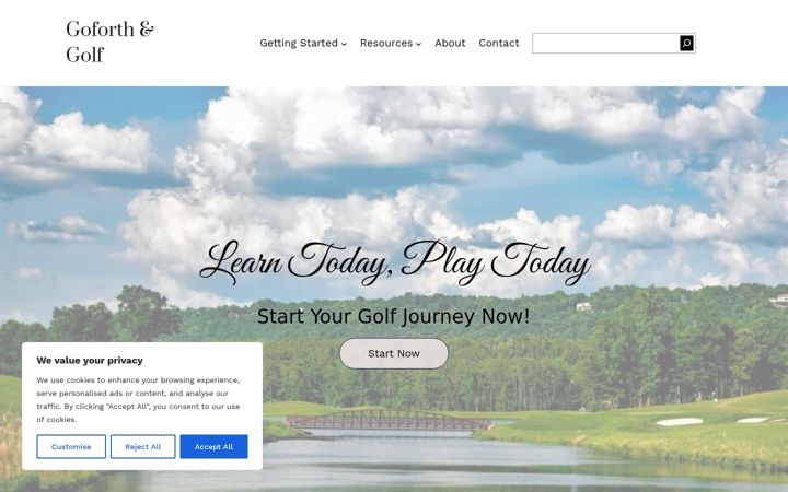Screenshot of goforthandgolf.com