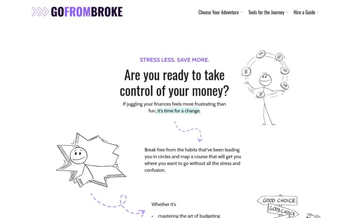 Screenshot of gofrombroke.com
