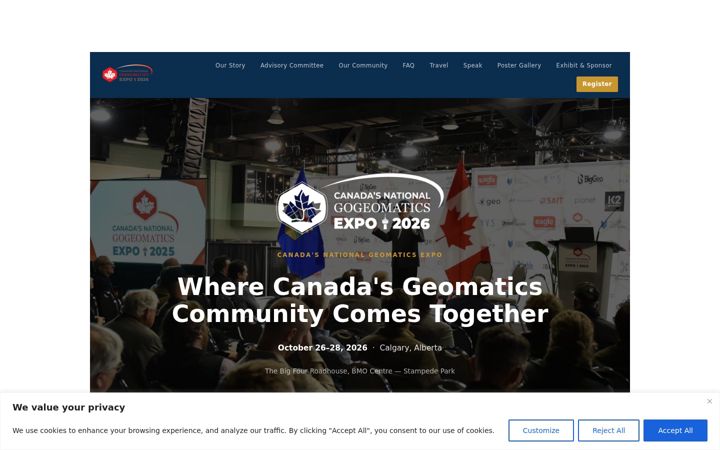 Skærmbillede af gogeomaticsexpo.com