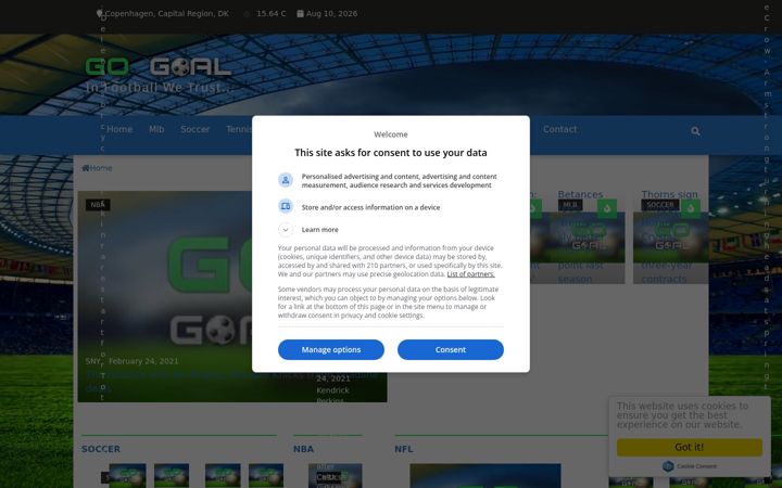 Screenshot of gogoal.org