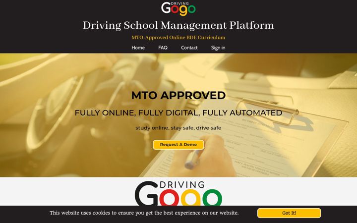 Screenshot of gogodriving.com